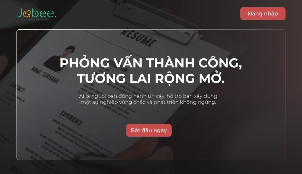 JOBEE interview-practice landing page