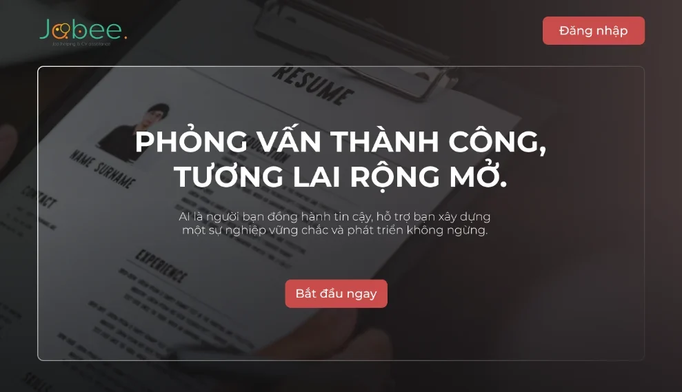 JOBEE interview-practice landing page