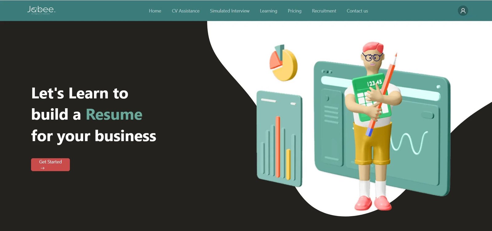 JOBEE resume-builder landing page