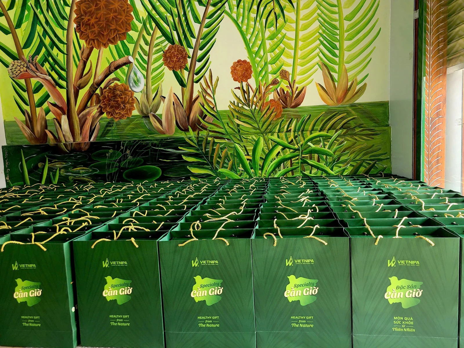 Vietnipa Tết gift boxes lined up before dispatch